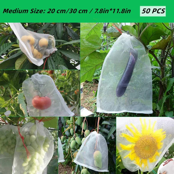 Sacos de rede para frutas com cordão