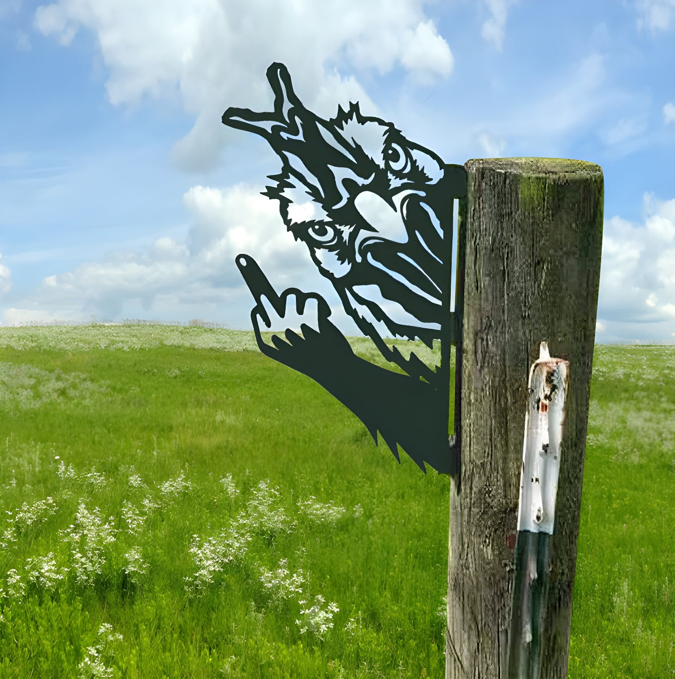 Arte de jardim com cerca para animais Up Yours