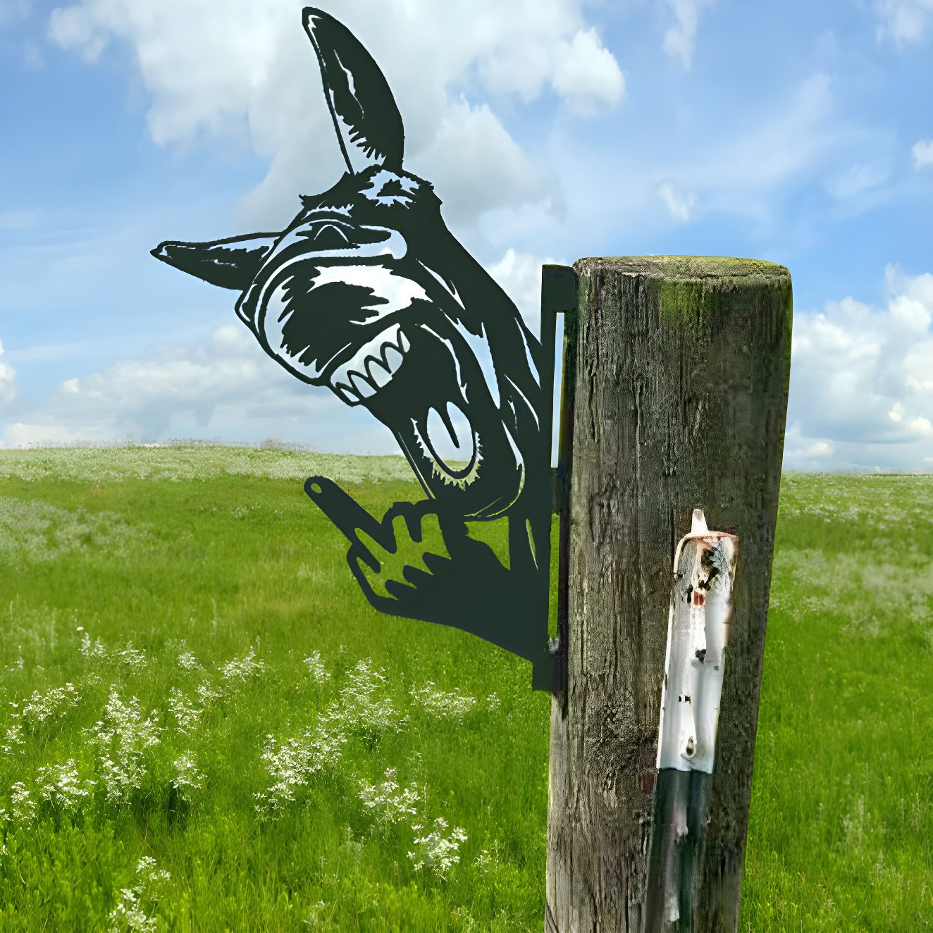 Arte de jardim com cerca para animais Up Yours