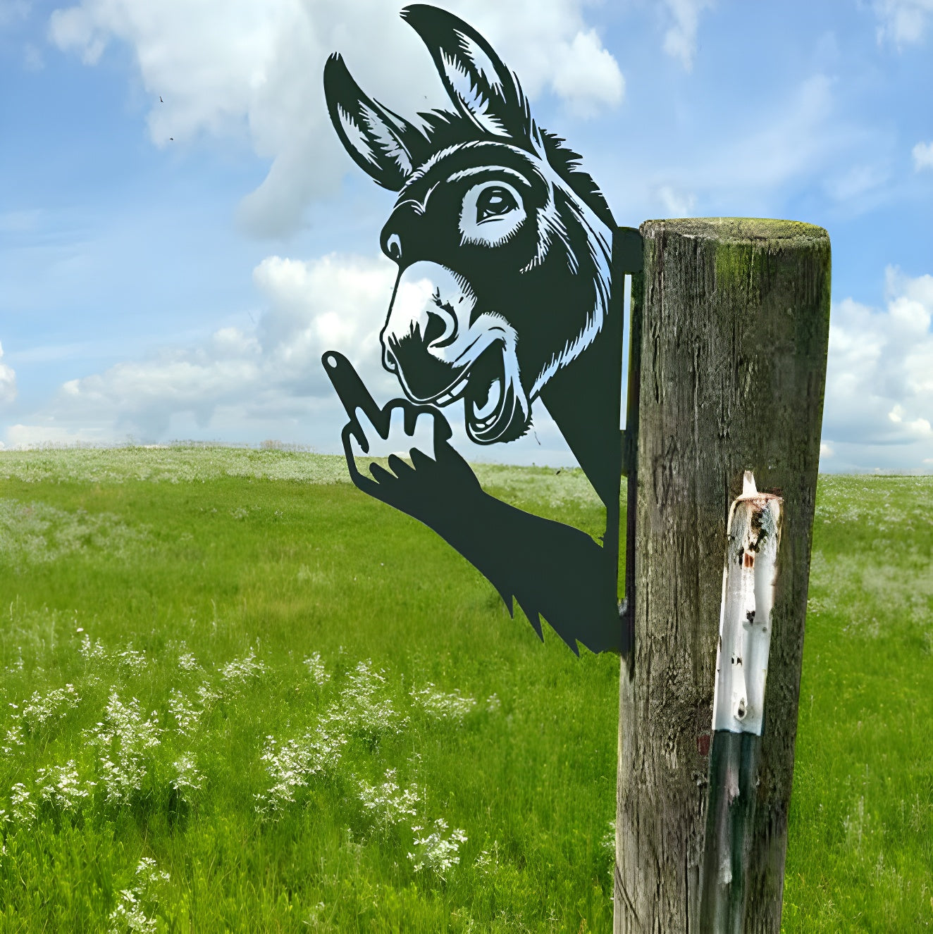 Arte de jardim com cerca para animais Up Yours