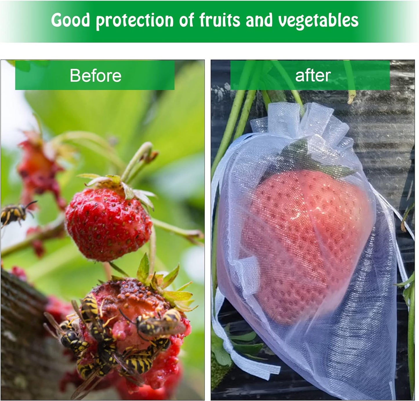 Sacos de rede para frutas com cordão