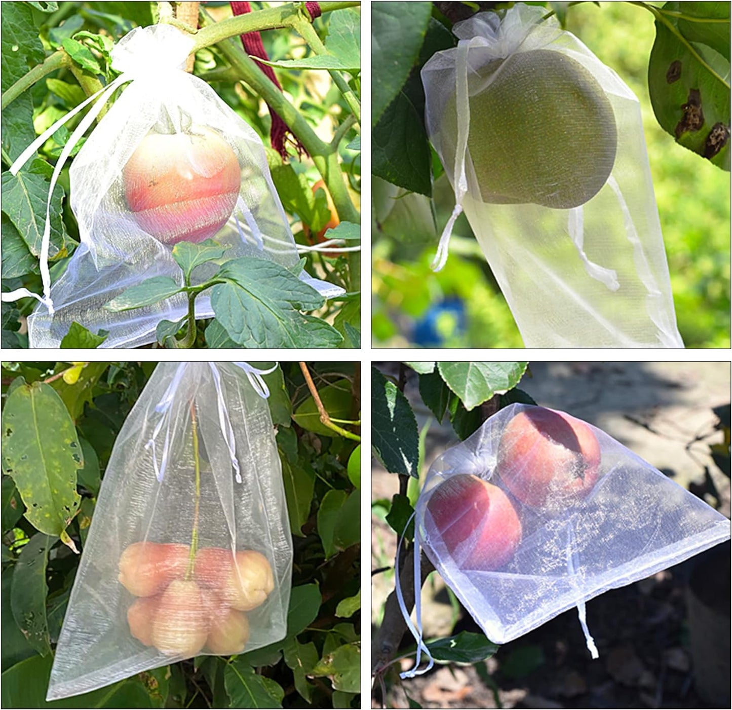 Sacos de rede para frutas com cordão