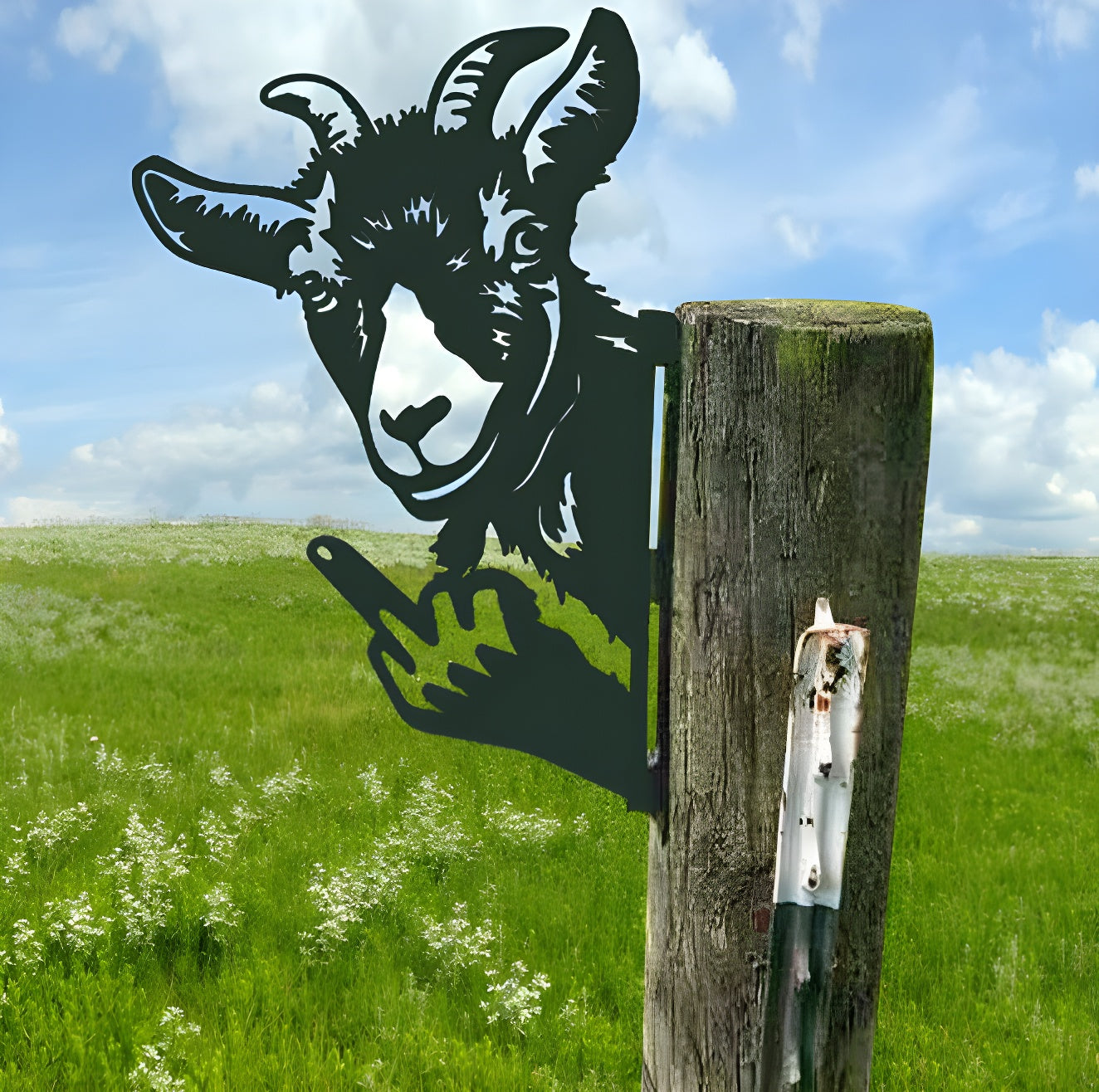 Arte de jardim com cerca para animais Up Yours