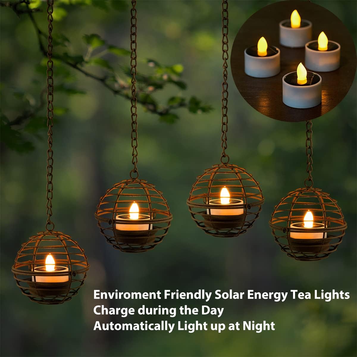 Luminária solar suspensa para exterior 