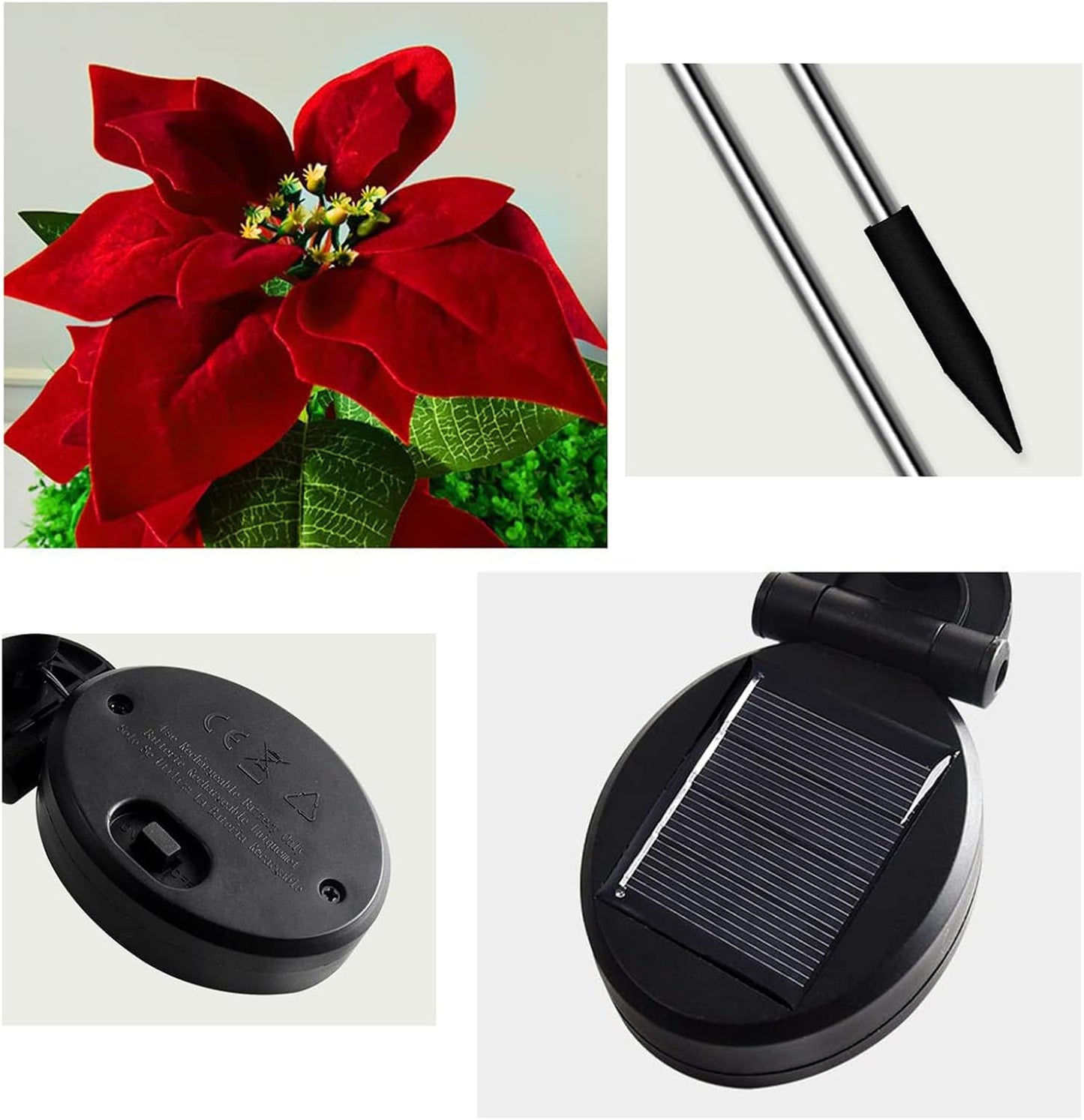 4-pack Poinsettia Solar Garden Lights • Gardenizi