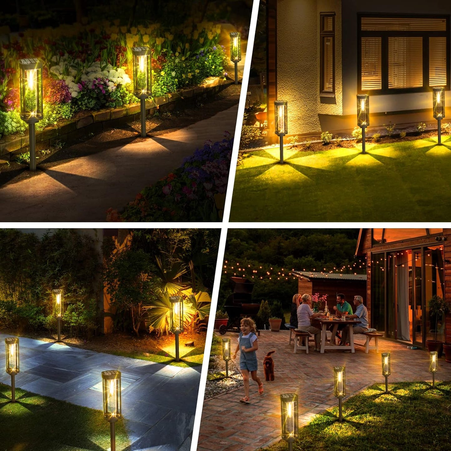 Luzes solares brilhantes para caminhos ao ar livre 