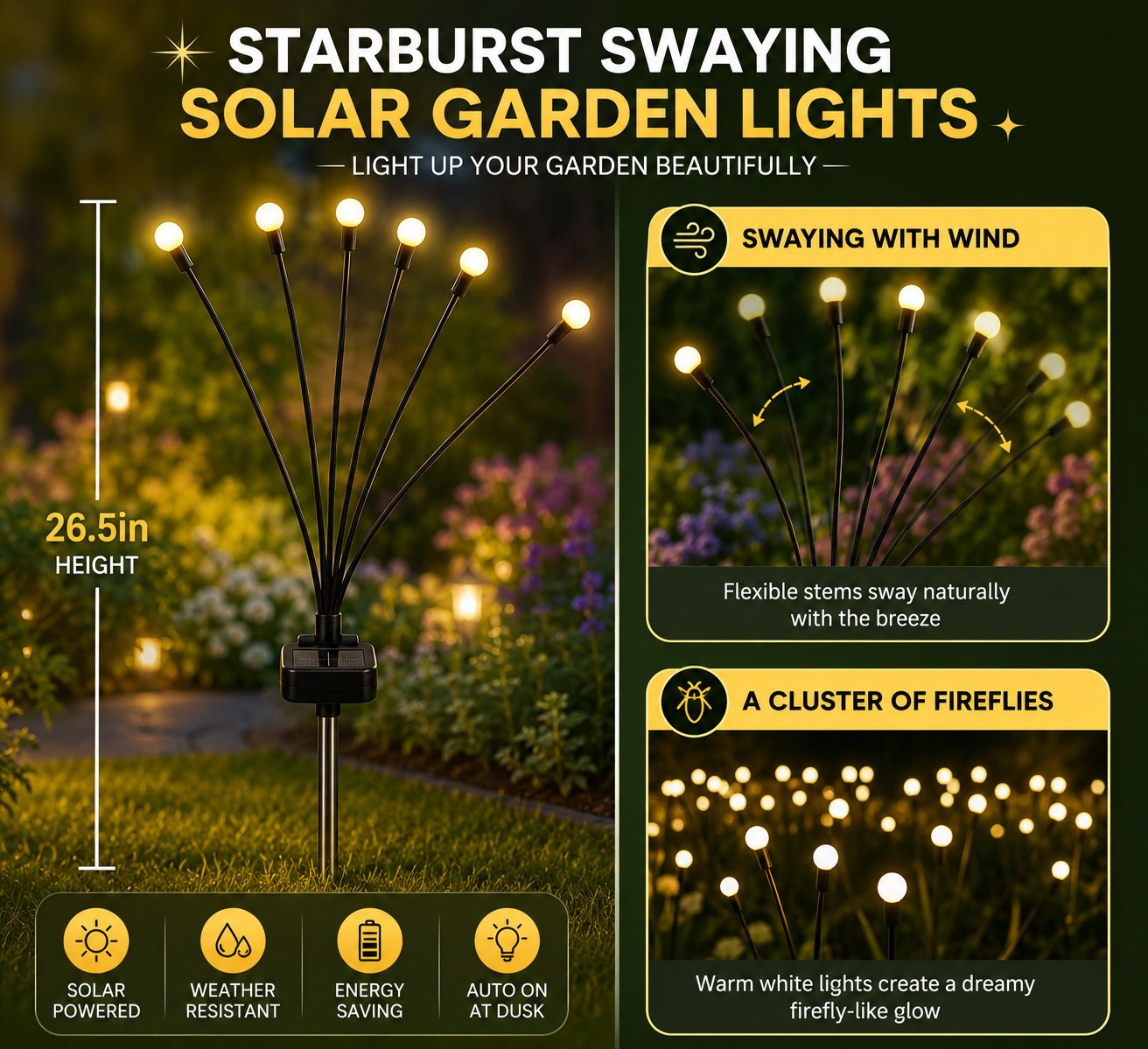 Dancing Firefly Solar Garden Lights