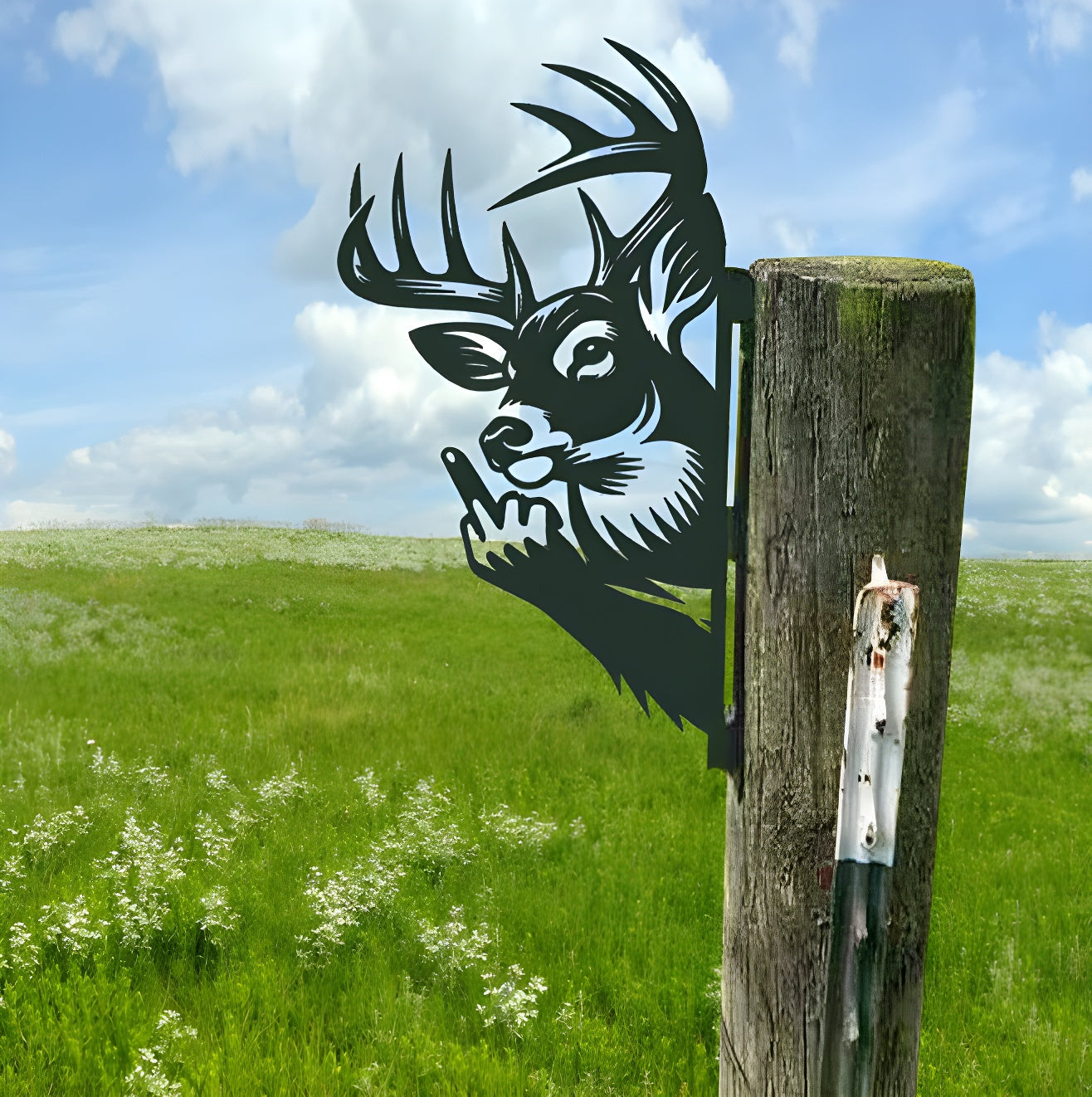 Arte de jardim com cerca para animais Up Yours 