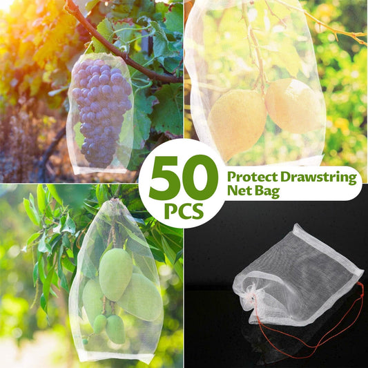 Sacos de rede para frutas com cordão 