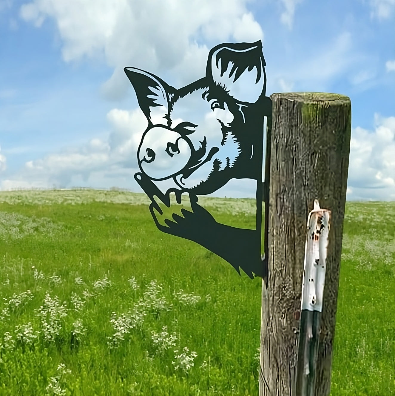 Arte de jardim com cerca para animais Up Yours 