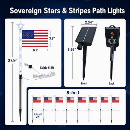 Sovereign Stars & Stripes Path Lights • Gardenizi