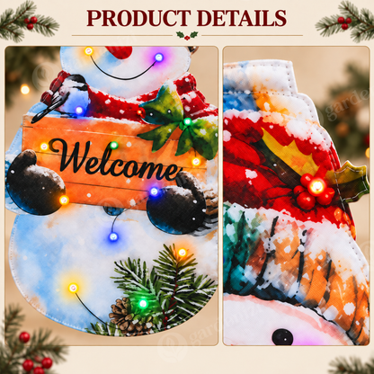 Twinkling Solar Snowman Flag • Gardenizi