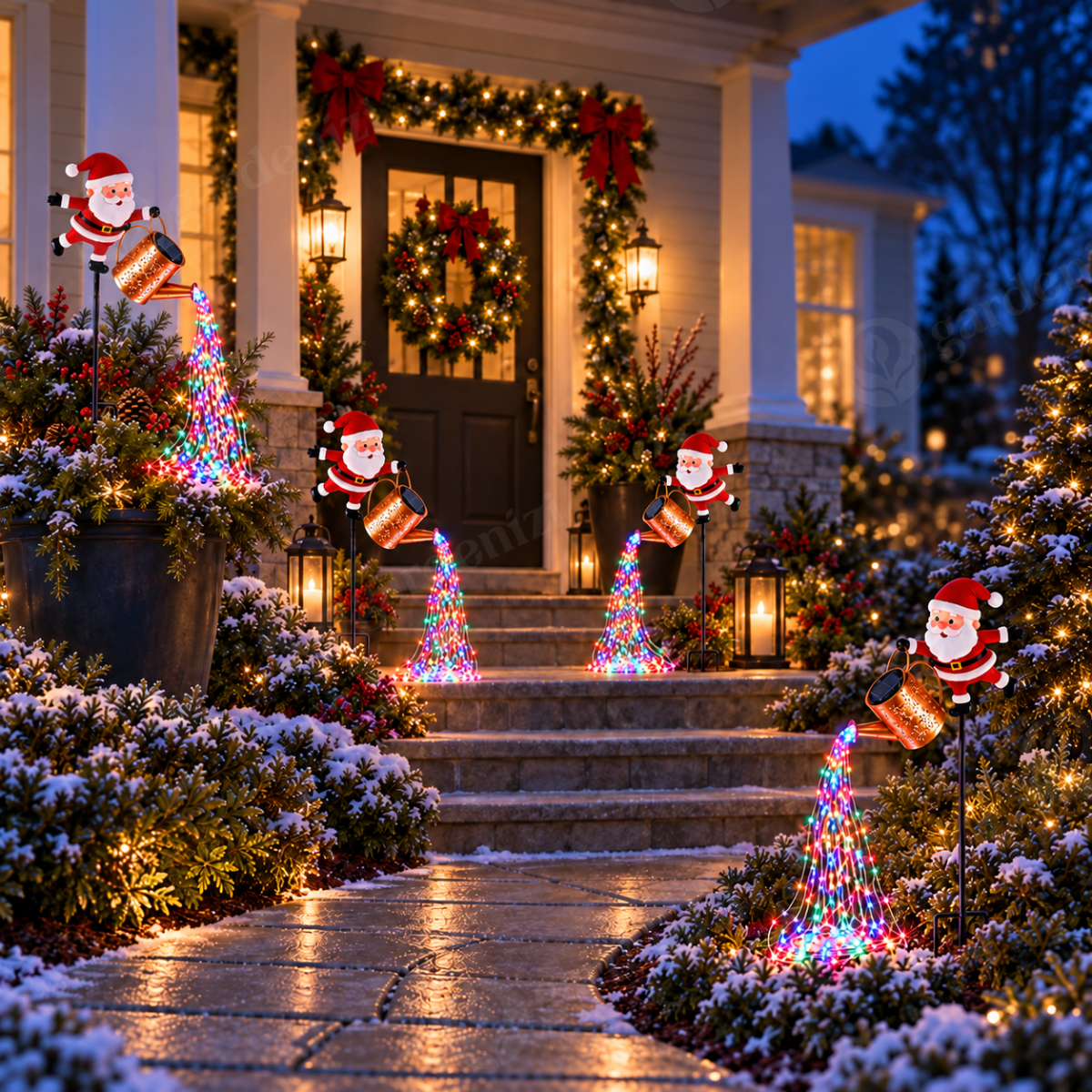 Twinkling Solar Snowman Flag • Gardenizi